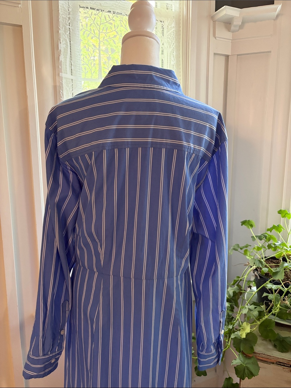 NWOT Universal Thread Blue and White Striped Wrap Waist Shirt Dress XXL - Picture 8 of 12